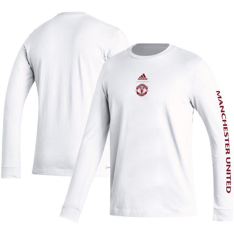 Mens adidas Manchester United Team Crest Long Sleeve T-Shirt Product Image