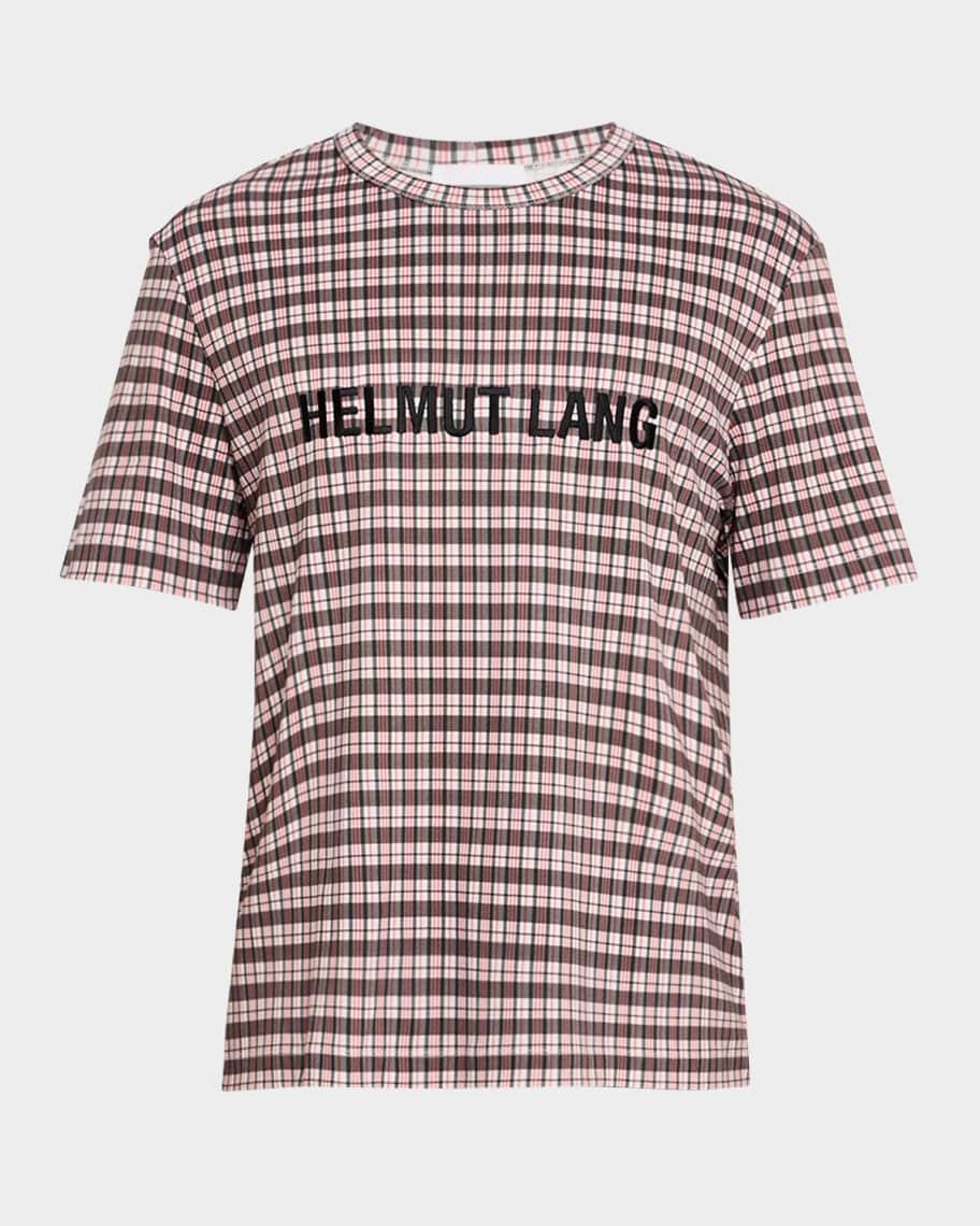 Men's Check T-Shirt with Embroidered Logo  Product Image