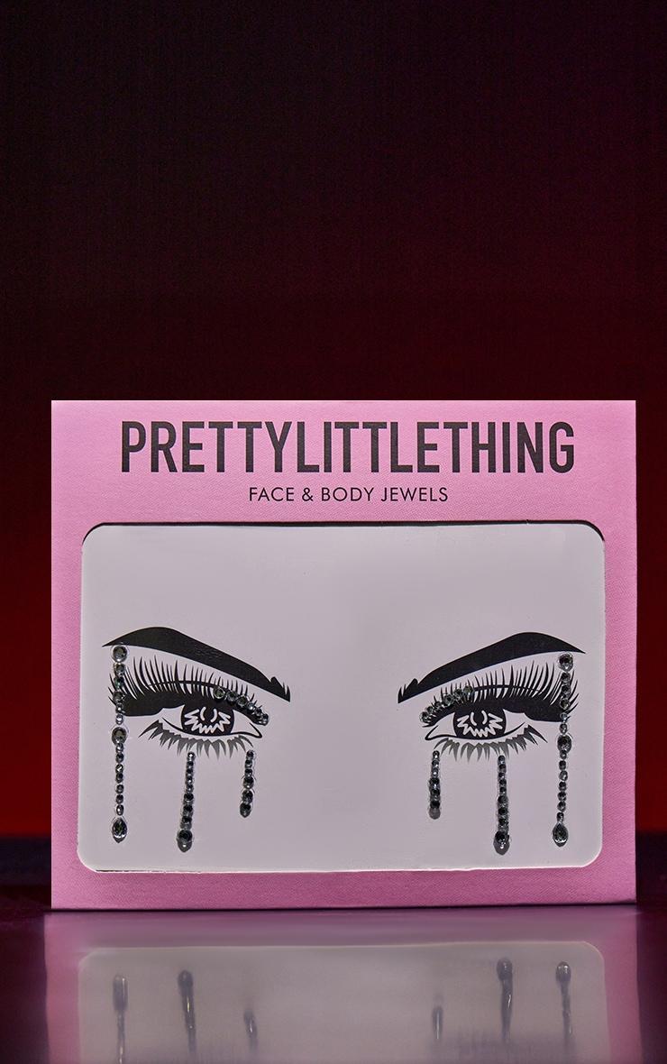 PRETTYLITTLETHING Dripping Clear Crystal Face Gems Product Image