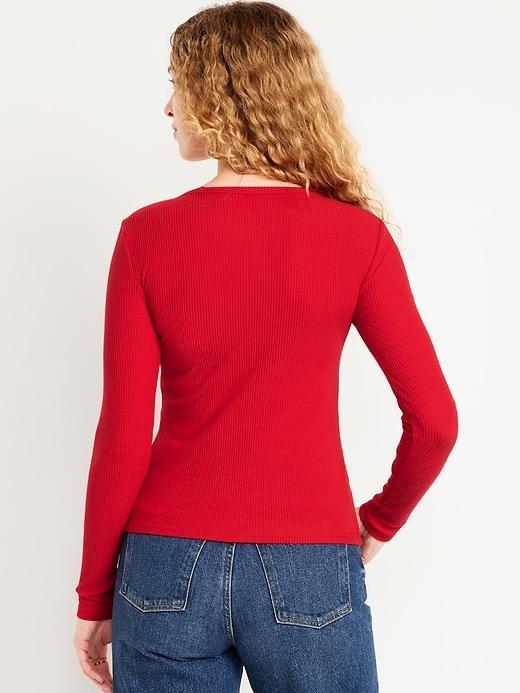 Plush-Knit Long-Sleeve T-Shirt Product Image