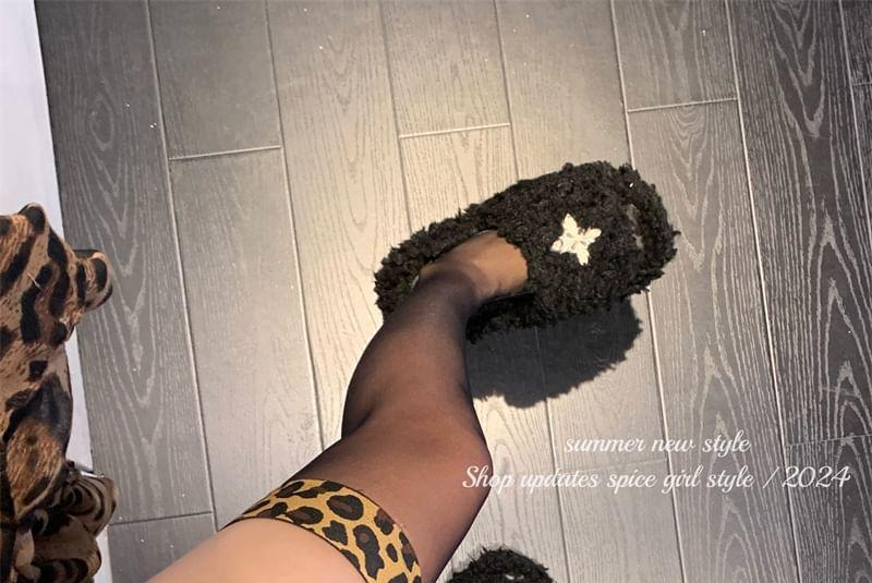 Leopard-Print Thigh-High Tights Product Image