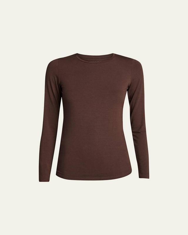 Womens Soft Touch Crewneck Long-Sleeve Top Product Image