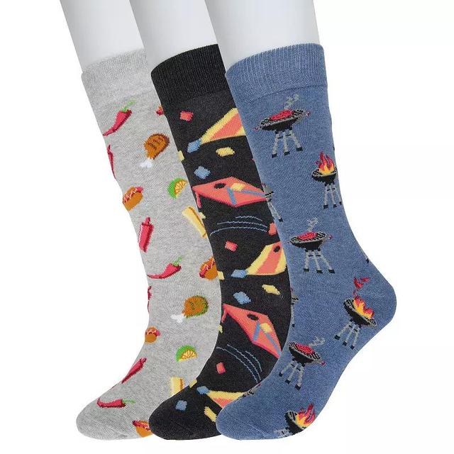 Mens Sonoma Goods For Life 3-pack Mixed Novelty Socks Bbq Blue Product Image