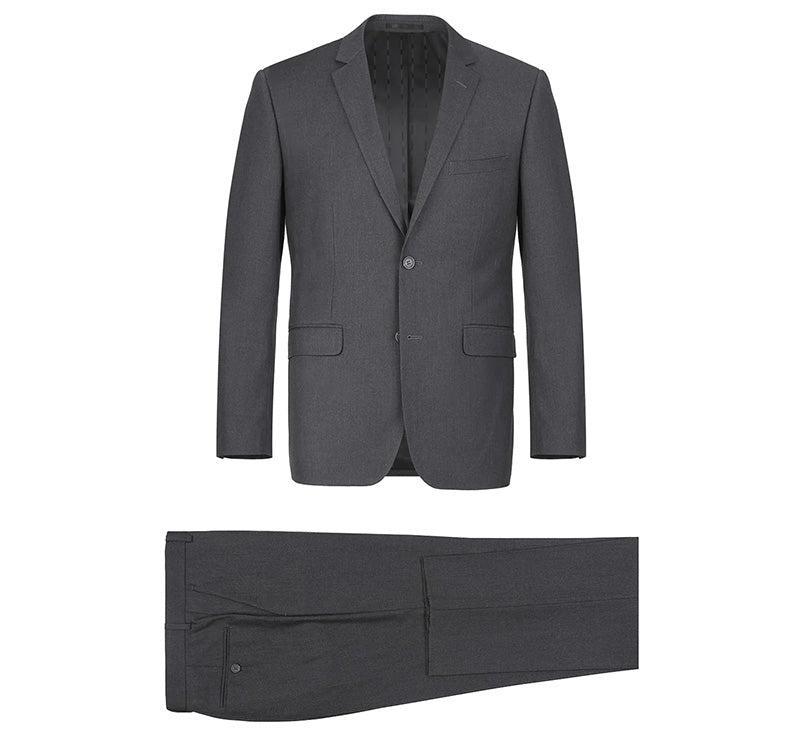 Vanderbilt Collection  - Classic 2 Piece Suit 2 Buttons Regular Fit In Charcoal Gray Product Image