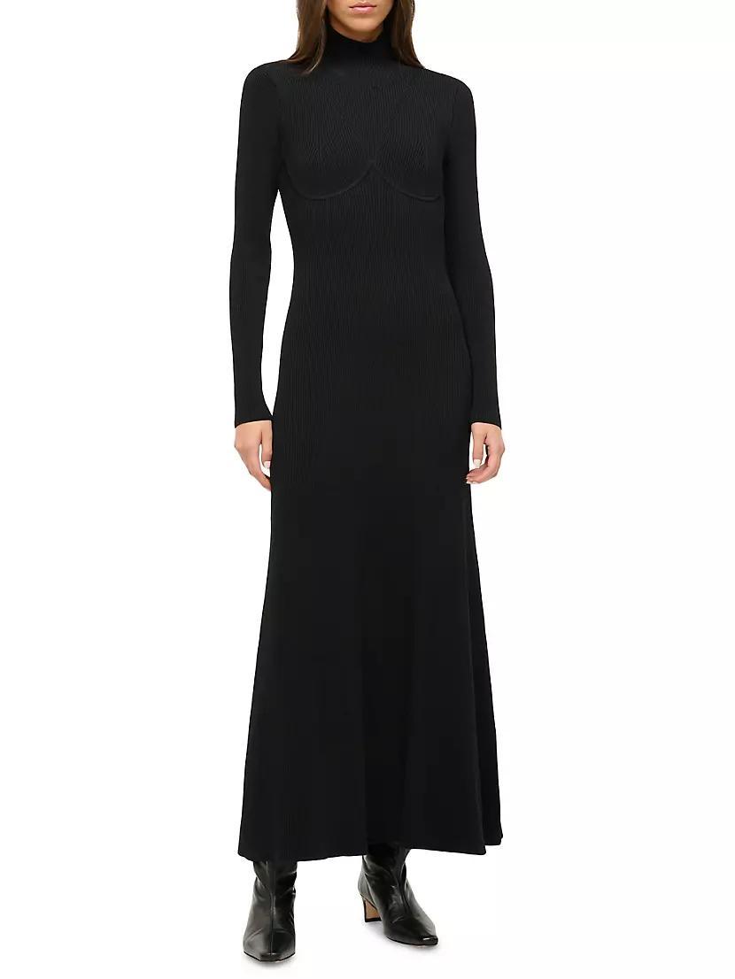 Obsidian Rib-Knit Fit & Flare Maxi Dress Product Image