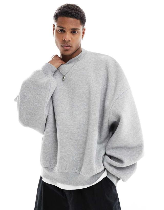 ASOS DESIGN extreme oversized sweatshirt in gray heather Product Image