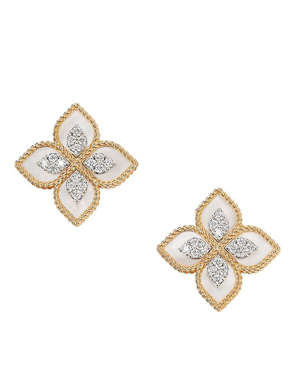 Womens Venetian Princess 18K Rose Gold & 0.35 TCW Diamond Stud Earrings Product Image