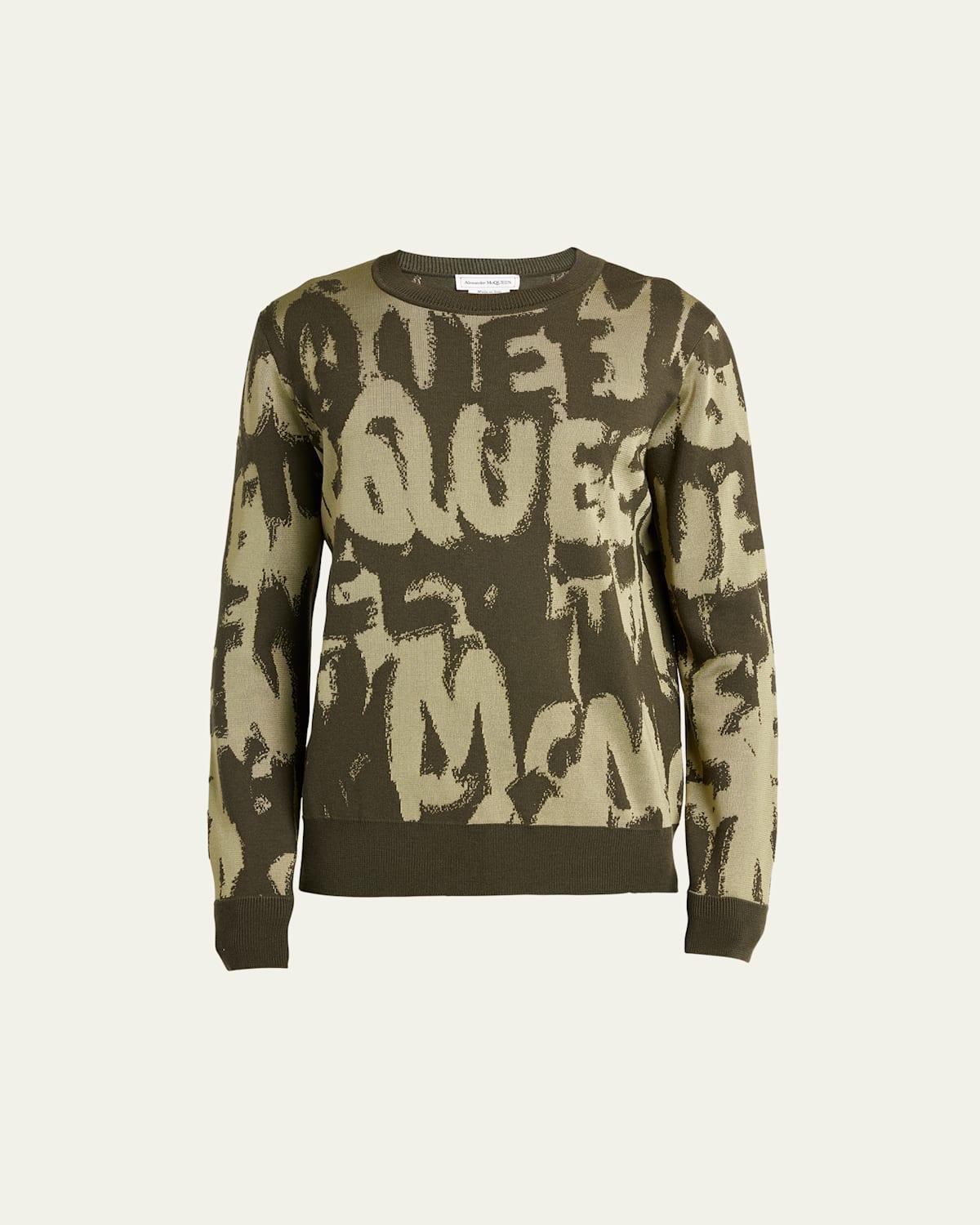 Alexander McQueen Shadow Graffiti Logo Wool Blend Sweater Product Image