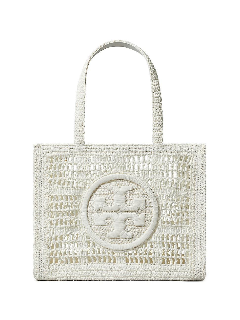 Womens Small Ella Crochet Straw Tote Bag Product Image