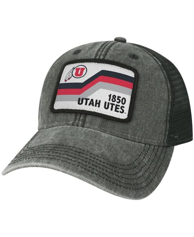 Mens Black Utah Utes Sun & Bars Dashboard Trucker Snapback Hat Product Image