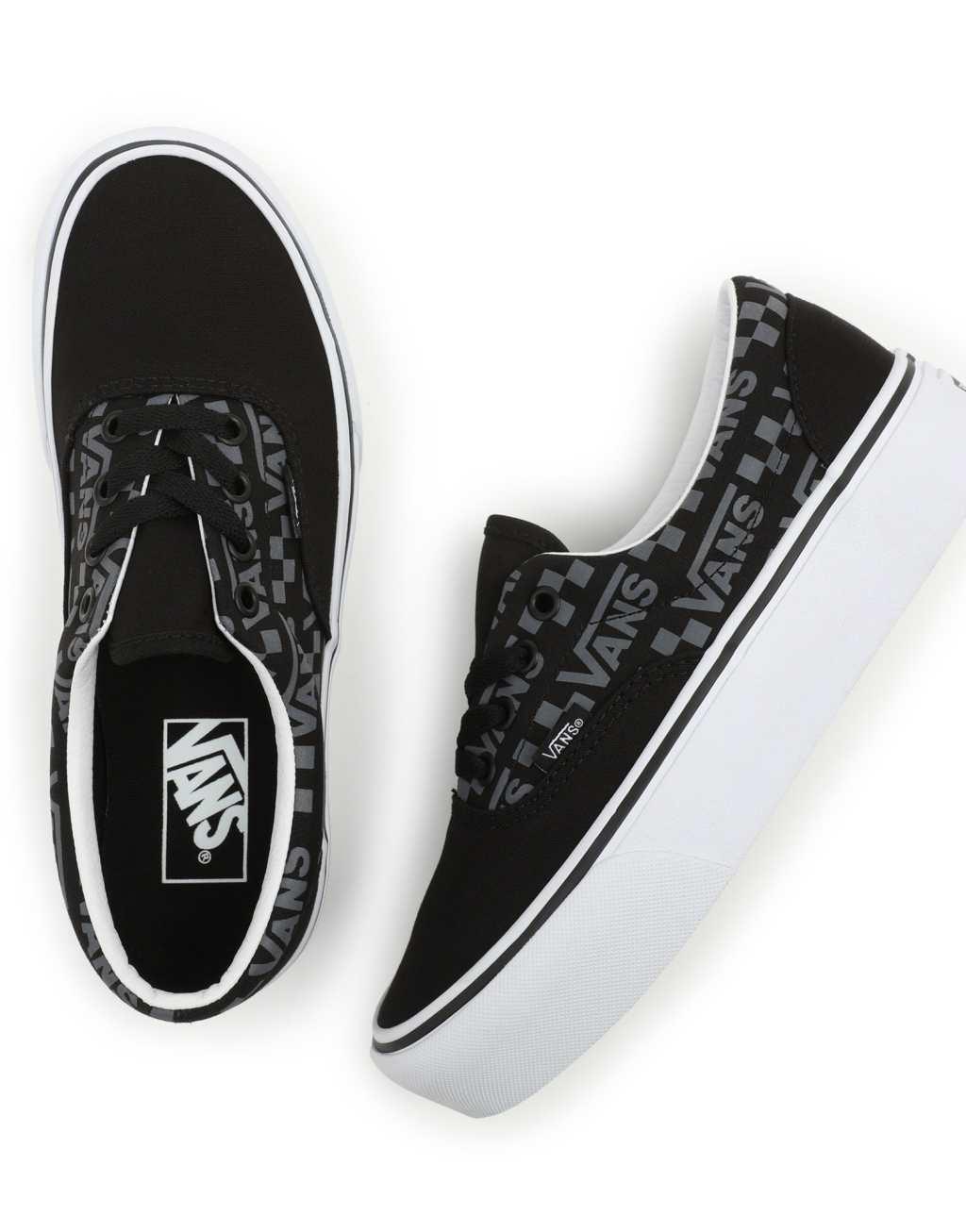 Vans Reflective Logo Era Platform in black/white  Product Image