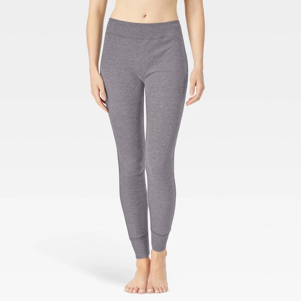 Warm Essentials by Cuddl Duds Womens Waffle Thermal Leggings - Graphite Heather XXL Product Image