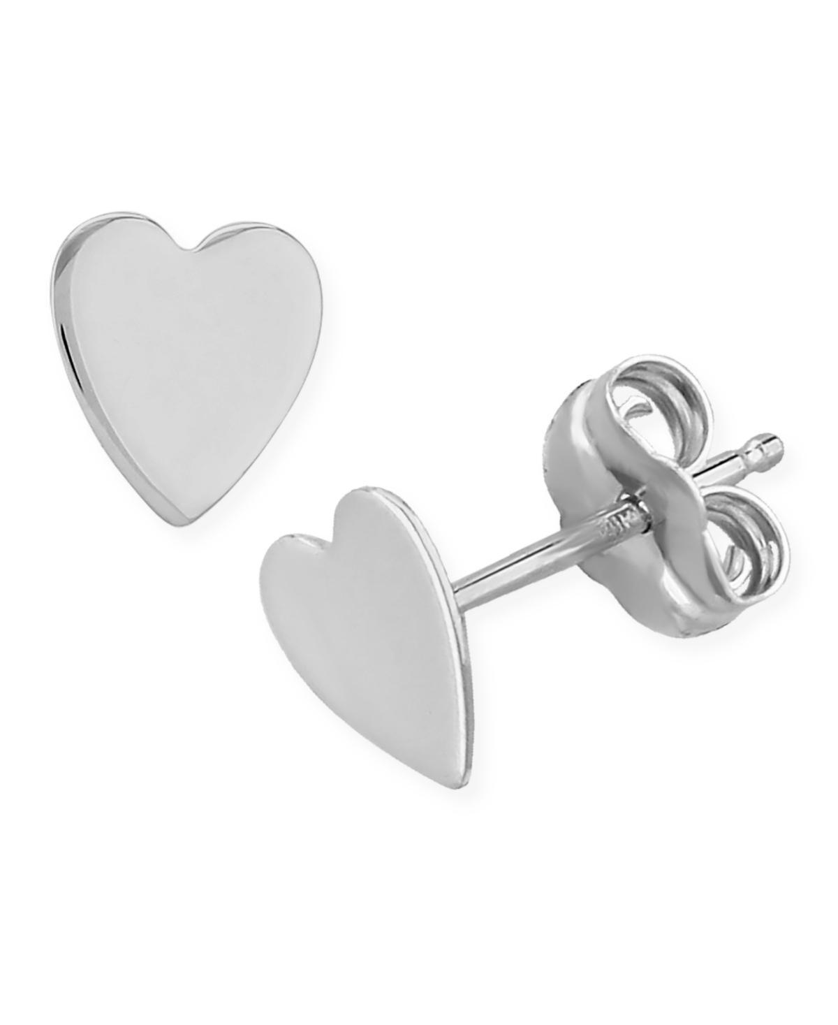 Flat Heart Stud Earrings in 14k Yellow Or White Gold Product Image