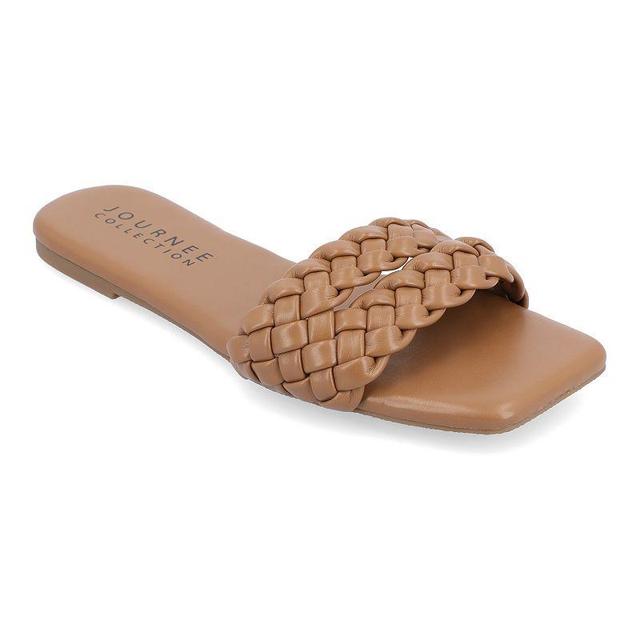 Journee Collection Sawyerr Womens Braided Slide Sandals Product Image