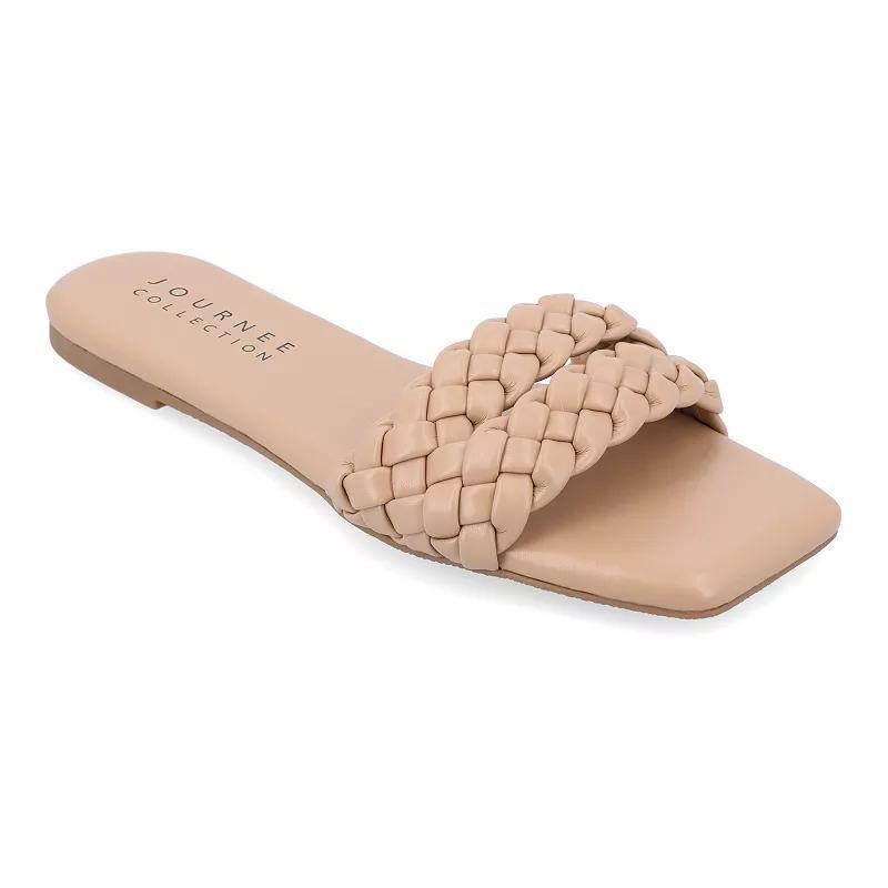 Journee Collection Sawyerr Womens Braided Slide Sandals Product Image