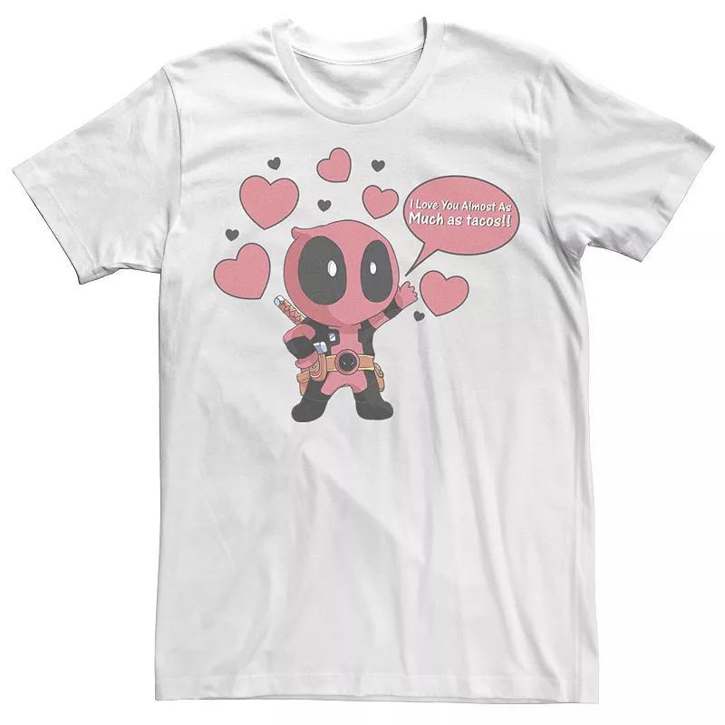 Mens Marvel Deadpool Chibi Taco Love Valentines Tee Product Image