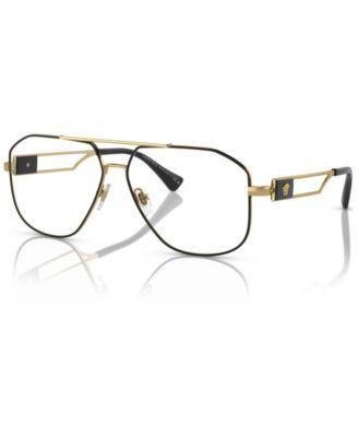 Versace Mens Pilot Eyeglasses, VE1287 59 - Black, Gold-Tone Product Image