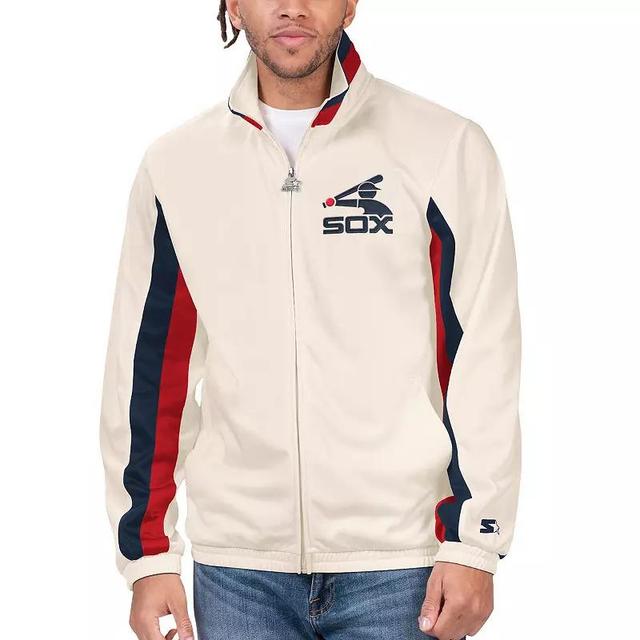 Mens Starter Cream Chicago White Sox Rebound Cooperstown Collection Full-Zip Track Jacket Product Image