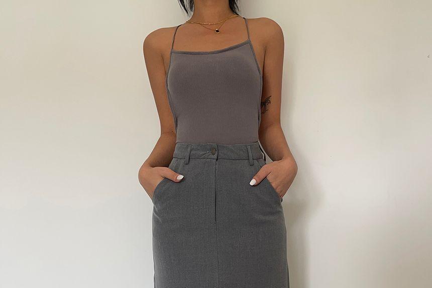 Slit-Front High-Rise Maxi Skirt Product Image