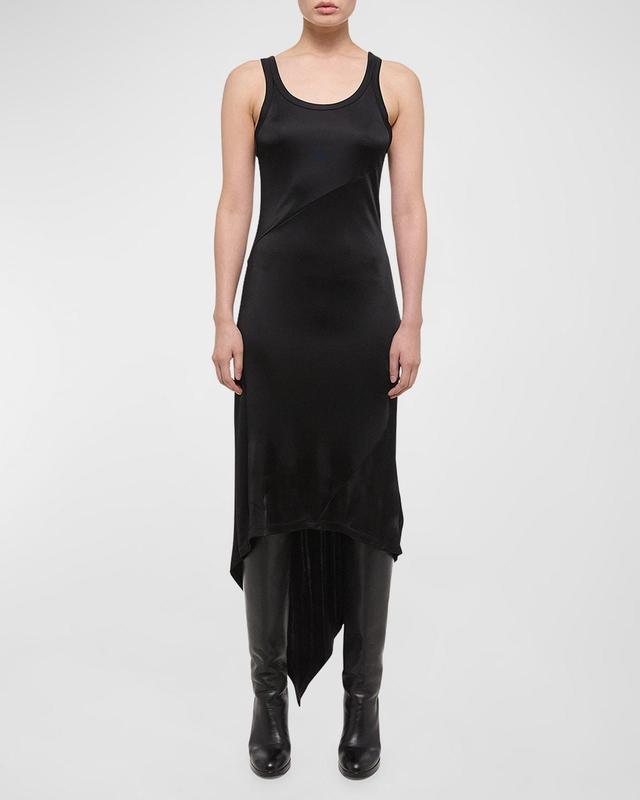 Womens Jersey Asymmetric-Hem Sleeveless Maxi Dress Product Image