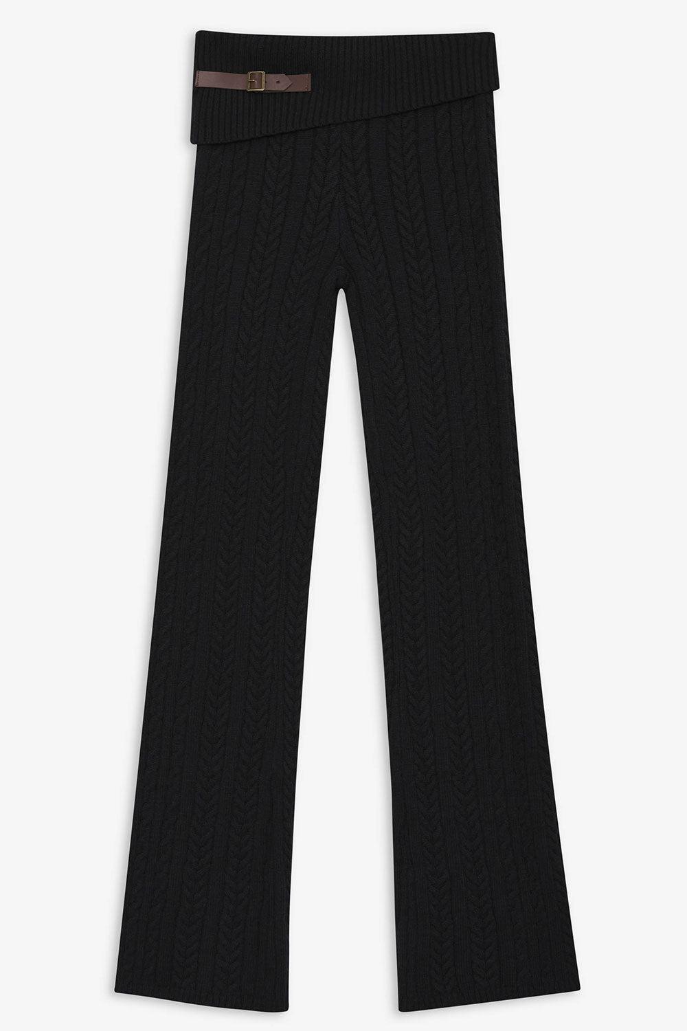 Fleur Cable Cloud Knit Pant - Black Product Image