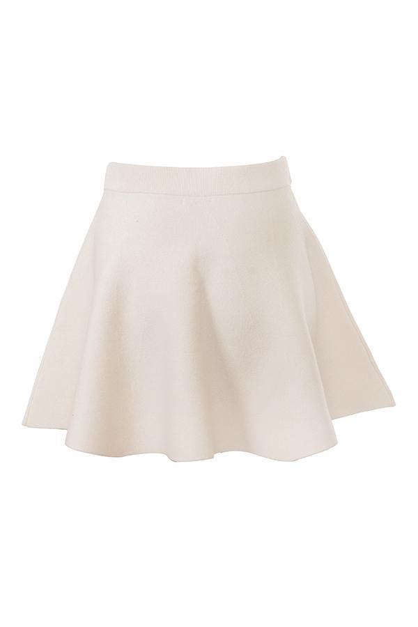 Rosina Cream Wool Cashmere Flounce Mini Skirt Product Image