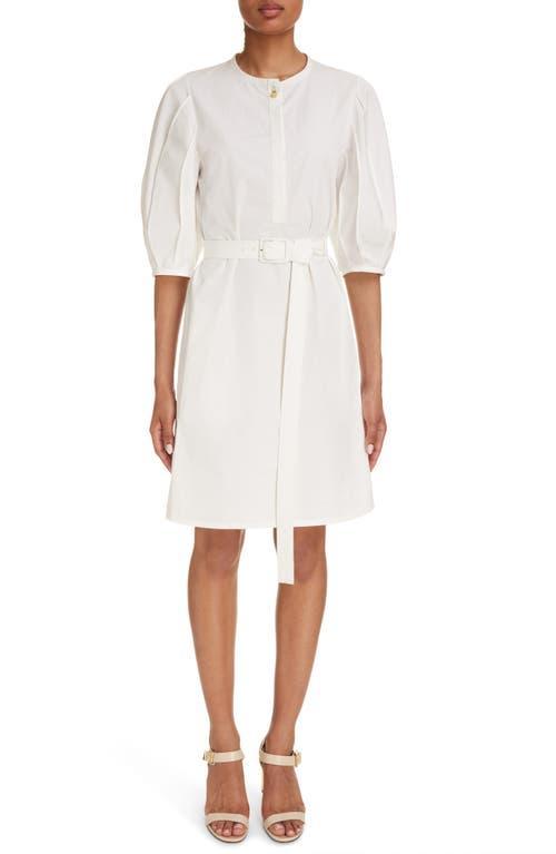 Womens Belted Cotton Poplin Dress Product Image