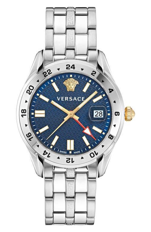 Mens Greca Time GMT Stainless Steel Bracelet Watch/41MM Product Image