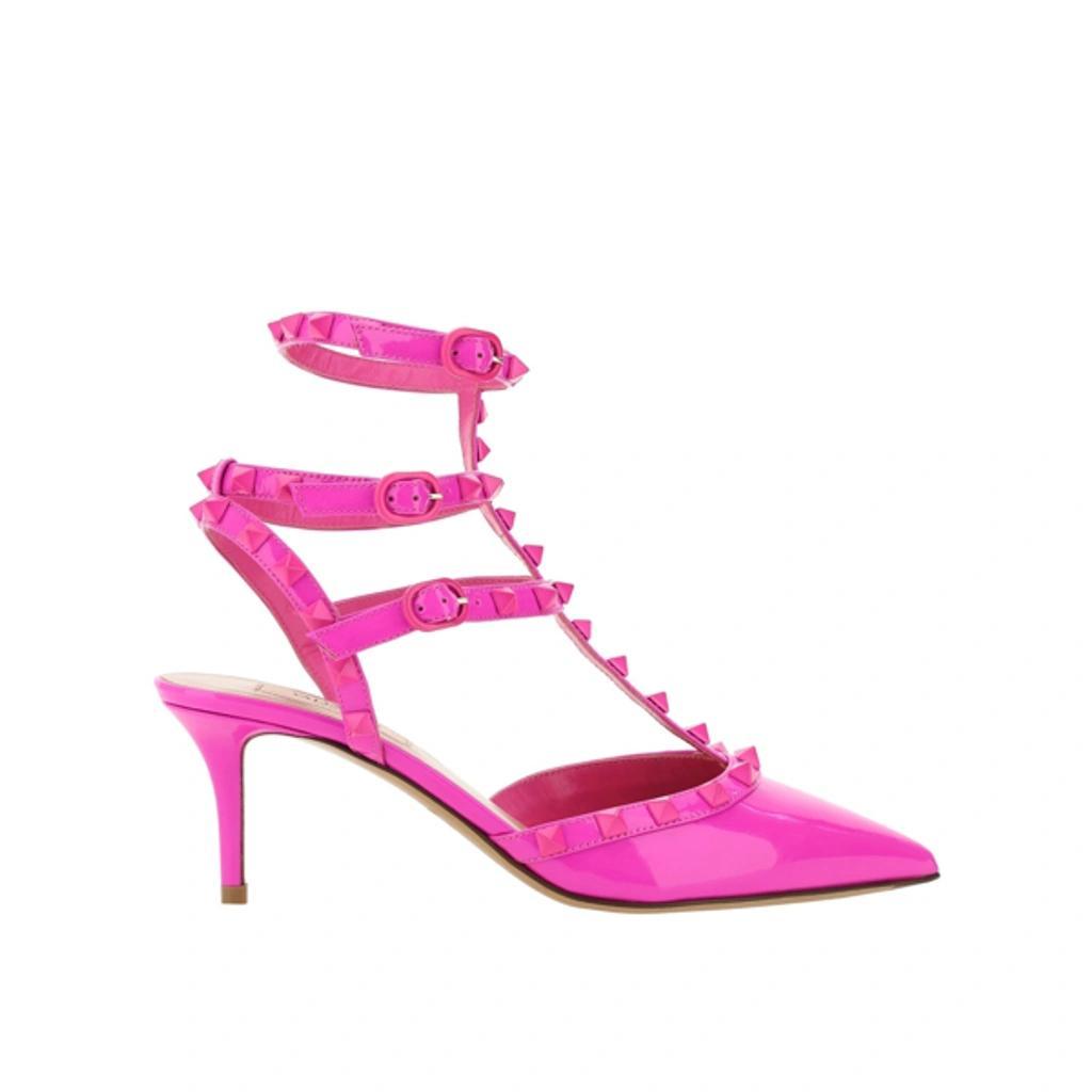 Rockstud Patent-leather Pumps In Pink Pp Product Image