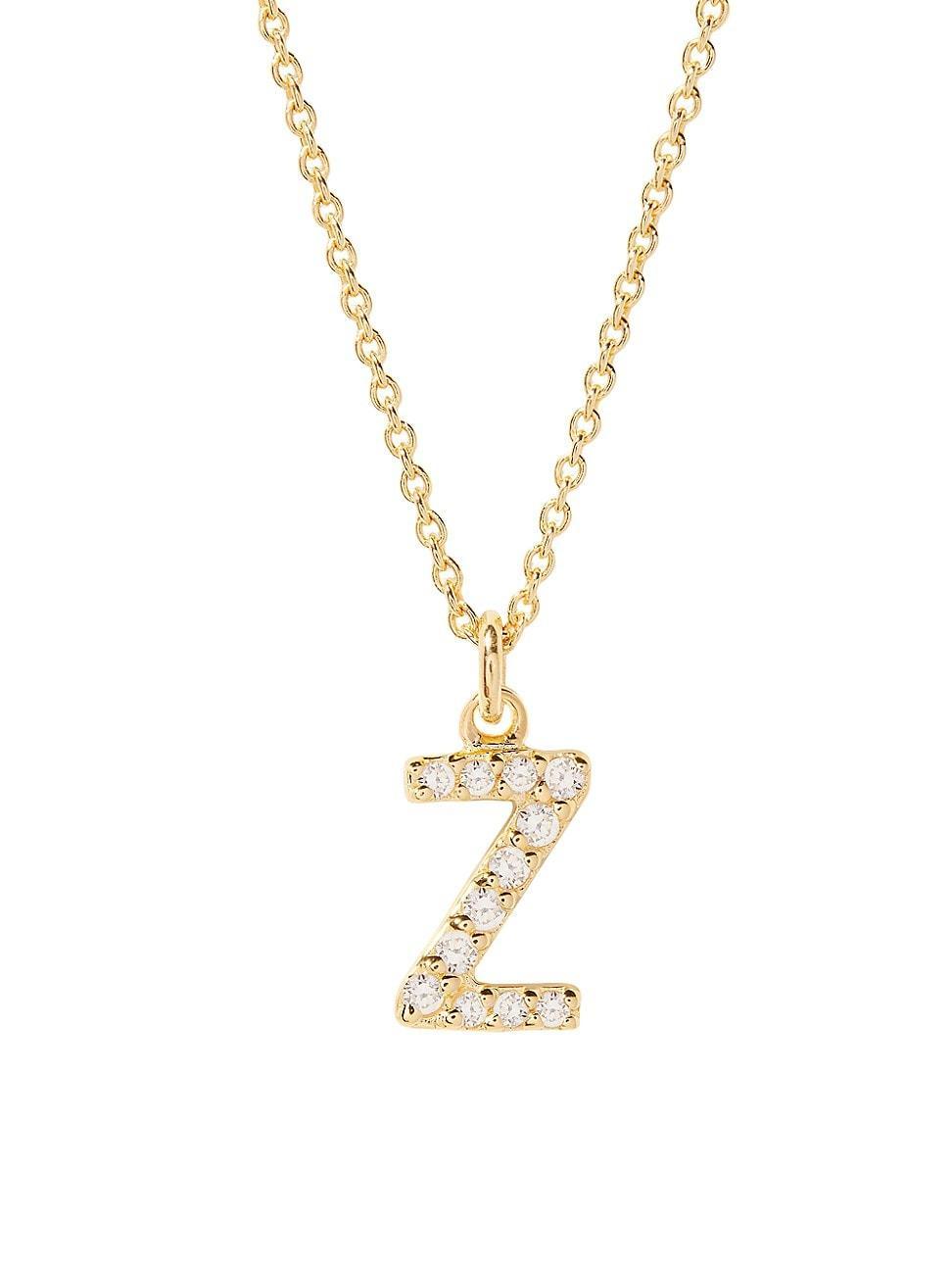 Womens Blaire 14K-Yellow-Gold Vermeil & 0.3-0.11 TCW Diamond Initial Pendant Necklace Product Image