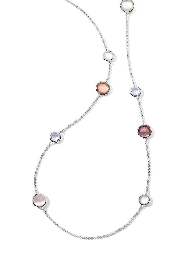 Womens Lollipop Sterling Silver & Multi-Gemstone Station Necklace Product Image