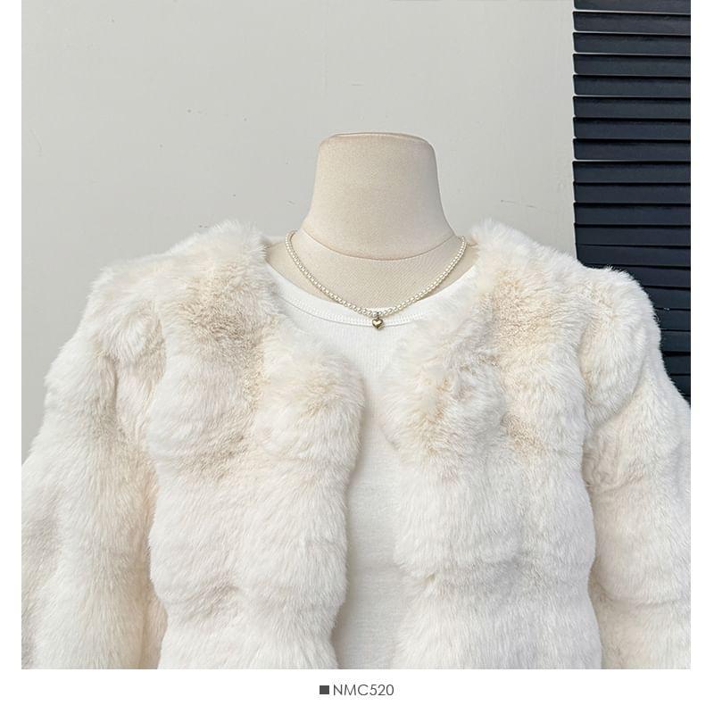 Open-Front Faux-Fur Jacket Product Image