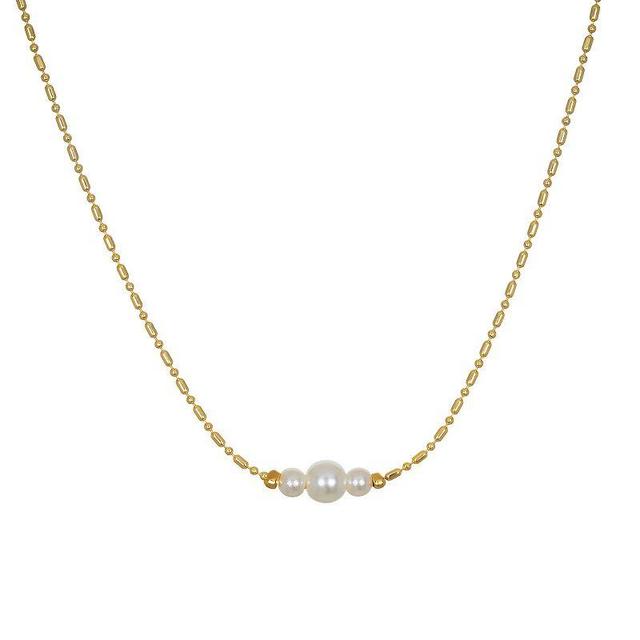 LC Lauren Conrad Triple Simulated Pearl Choker Necklace, Womens, Gold Tone Product Image