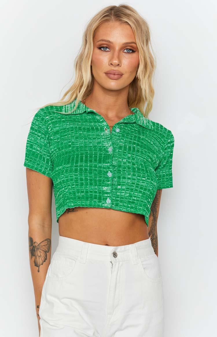 Beth Knit Polo Green Product Image