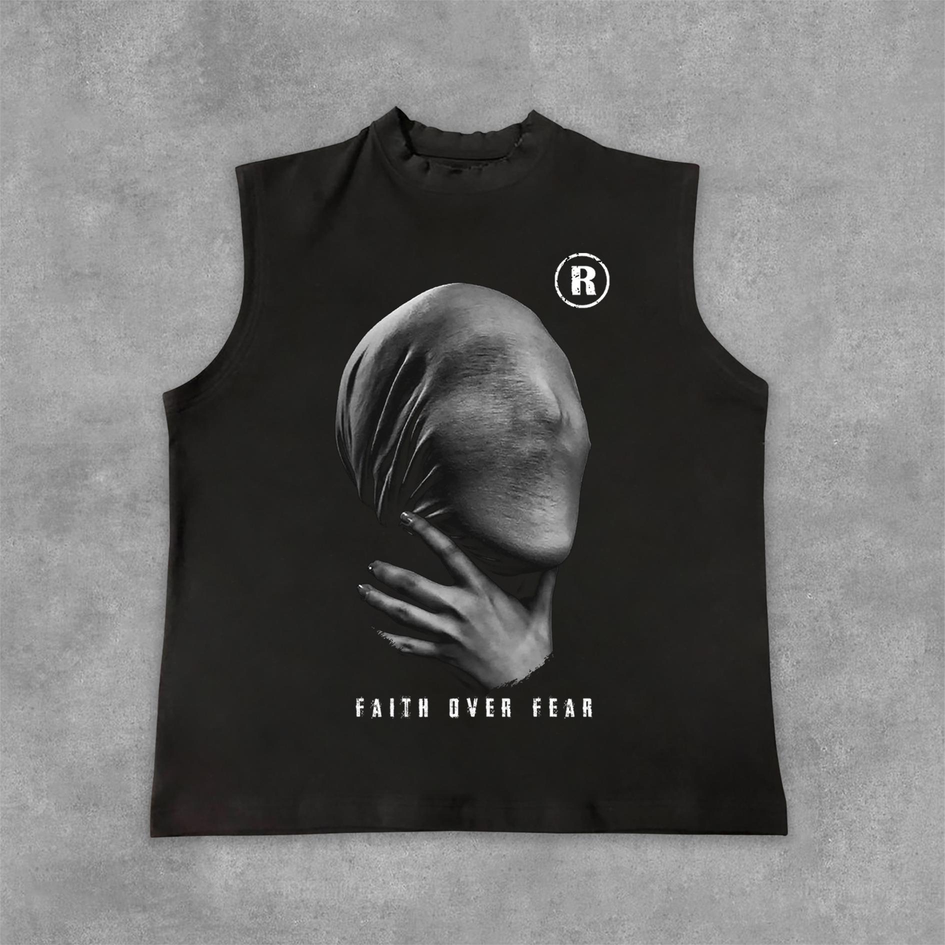 Mummy Graphic Faith Over Fear Print Cotton Tank Top Product Image