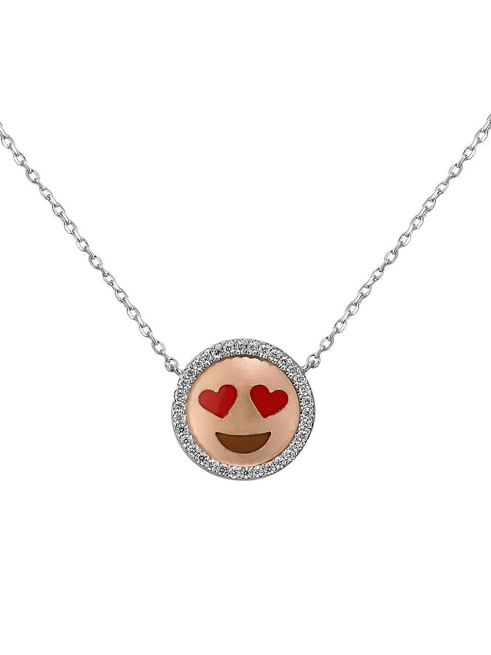 Womens Emoji Two-Tone 18K Gold & 0.16TCW Diamond Necklace Product Image