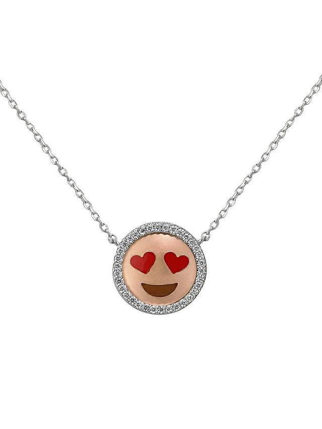 Womens Emoji Two-Tone 18K Gold & 0.16TCW Diamond Necklace Product Image