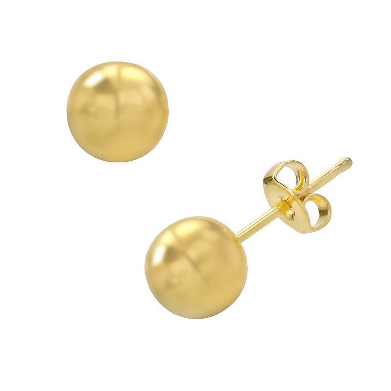 14k Gold-Plated Ball Stud Earrings, Womens Product Image