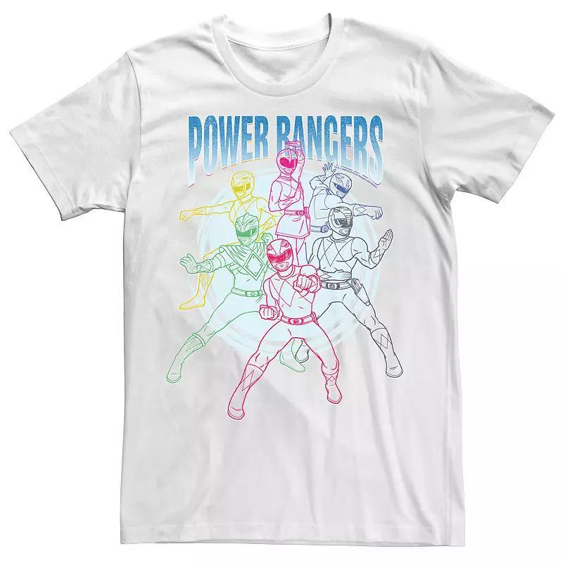 Big & Tall Power Rangers Group Shot Line Art Portrait Tee, Mens Product Image