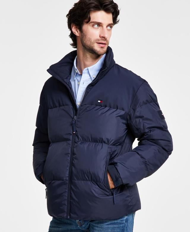 Tommy Hilfiger Mens Mixed-Media Puffer Jacket Product Image