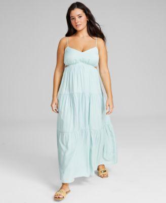 And Now This Womens Side-Cutout Tiered Maxi Dress Product Image