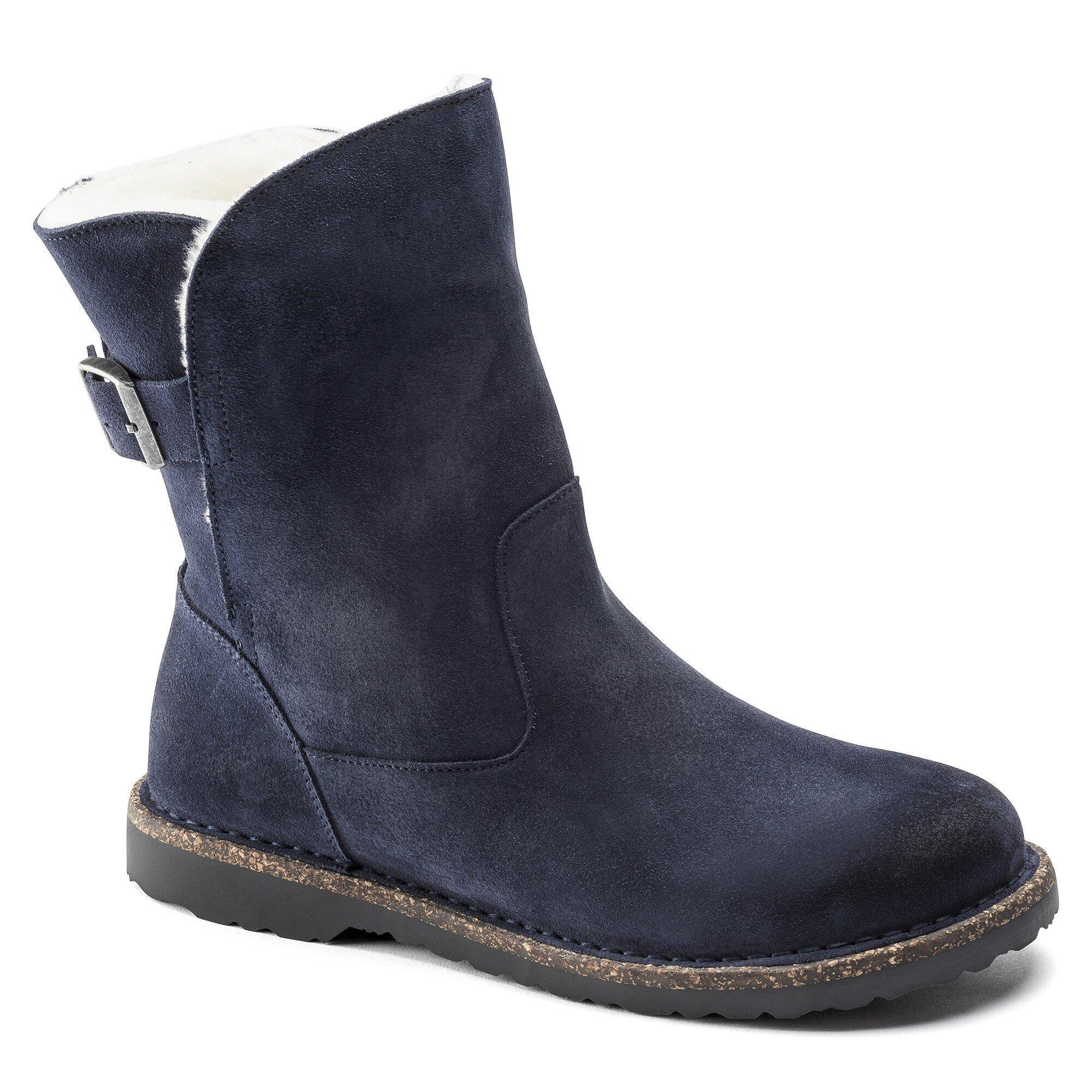 Uppsala Shearling Suede Leather Navy Product Image