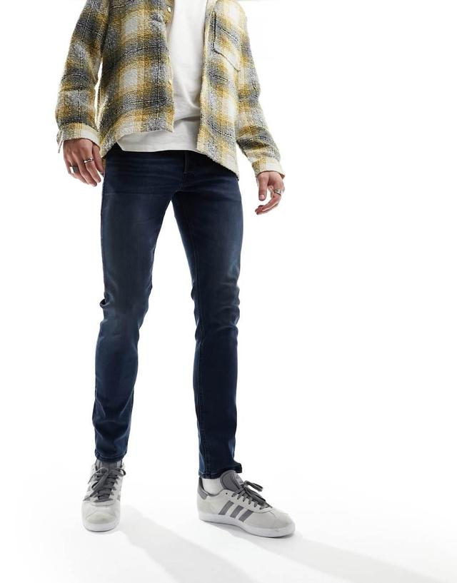 Jack & Jones Glenn slim jeans in dark blue wash  Product Image