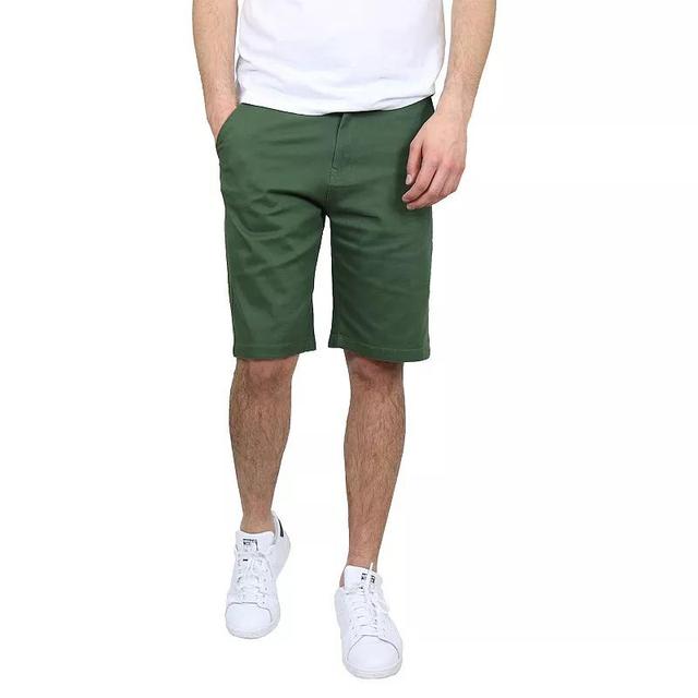 Mens Galaxy by Harvic 5-Pocket Flat-Front Slim-Fit Stretch Chino Shorts Green Product Image