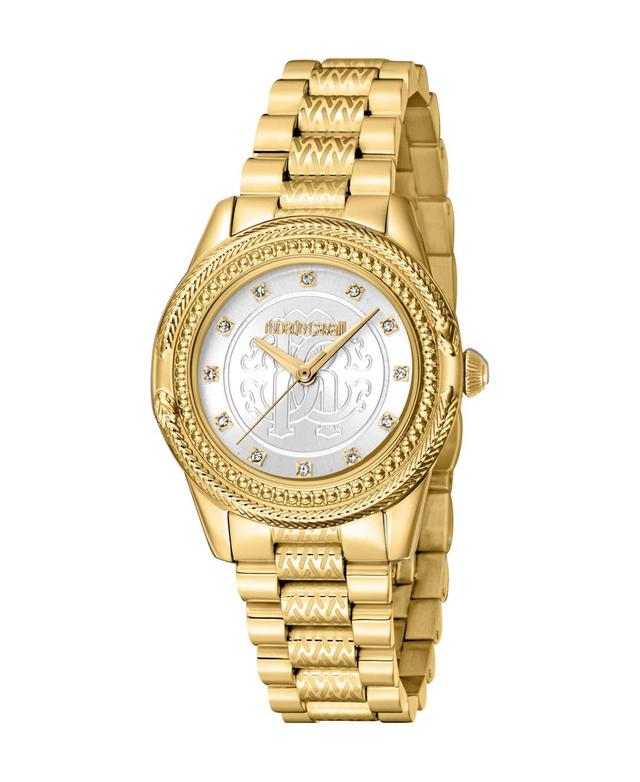 Roberto Cavalli Womens Quartz Gold-tone Stainless Steel Watch 32mm - Gold Product Image