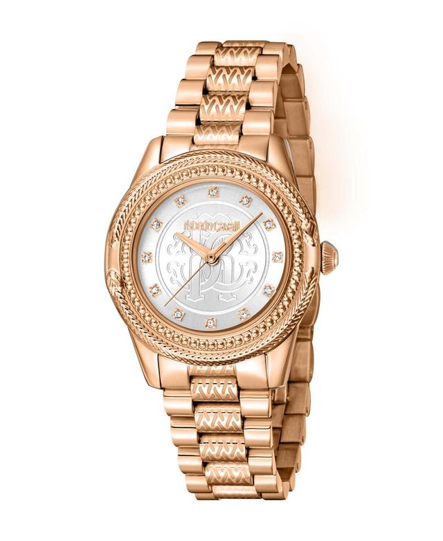 Roberto Cavalli Womens Quartz Rose-Gold Stainless Steel Watch 32mm Product Image