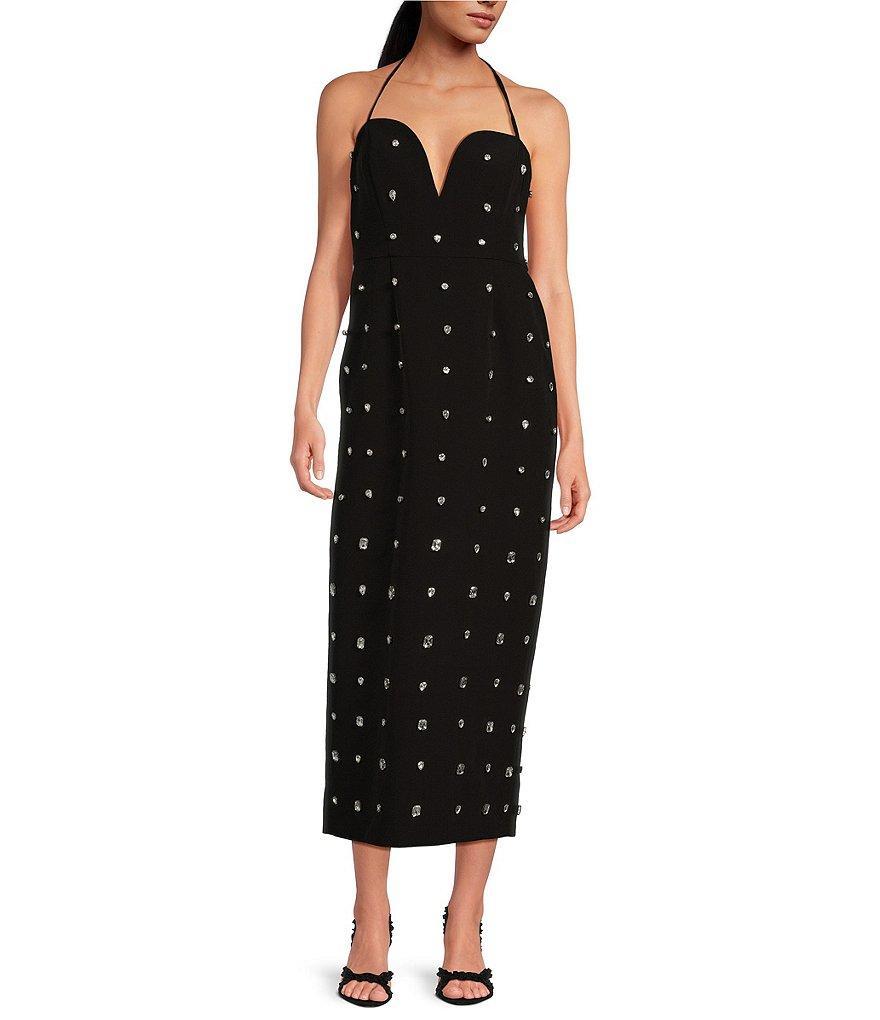 Gianni Bini Nova Jewel Crepe Sweetheart Neckline Midi Dress Product Image