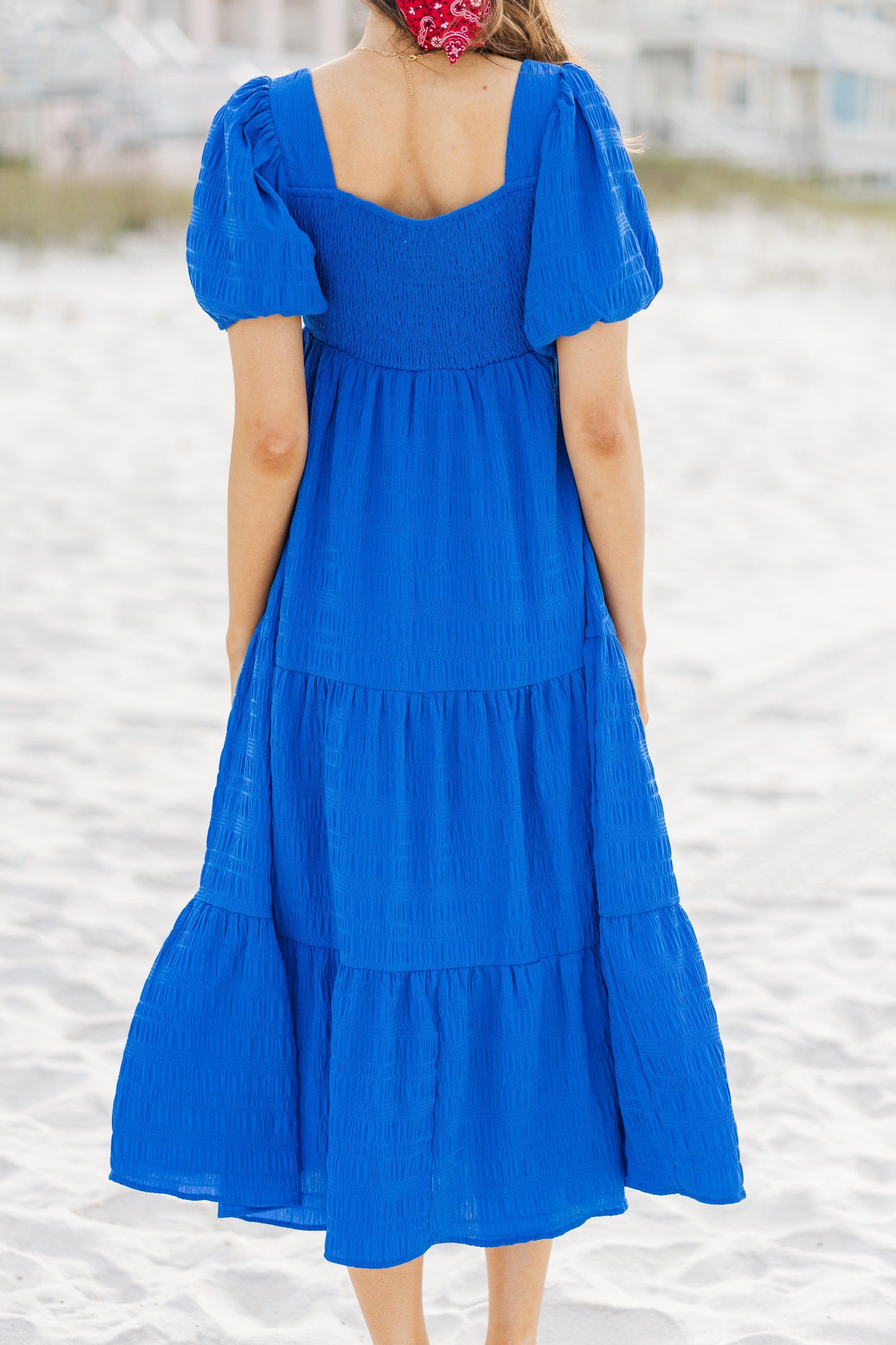 Think About It Blue Midi Dress Female Product Image