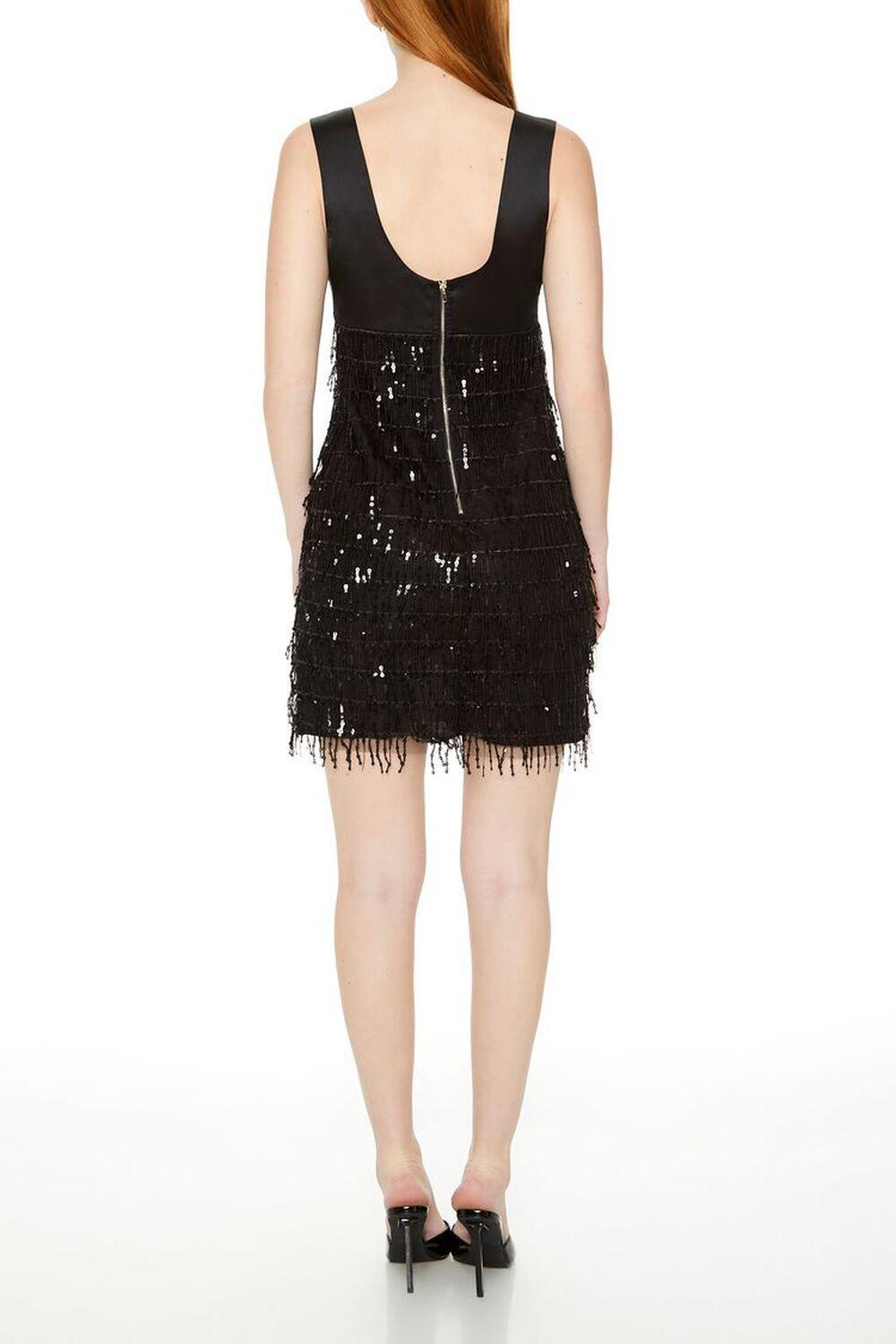 Satin & Sequin Fringe Mini Dress | Forever 21 Product Image