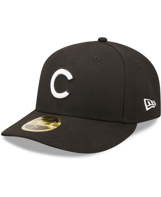 Mens New Era Chicago Cubs Black and White Low Profile 59FIFTY Fitted Hat - Black Product Image